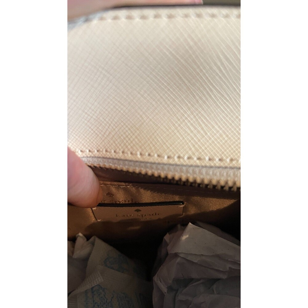 Kate Spade Madison Small Satchel Saffiano Leather Beige/White Colorblock - Picture 8 of 12